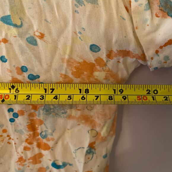 Alice + Olivia Women's size Medium White Multicolor Paint Splattered Silk Blouse - Picture 7 of 9